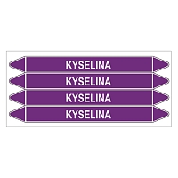 Značení potrubí, kyselina,4 ks, 250 × 26 mm